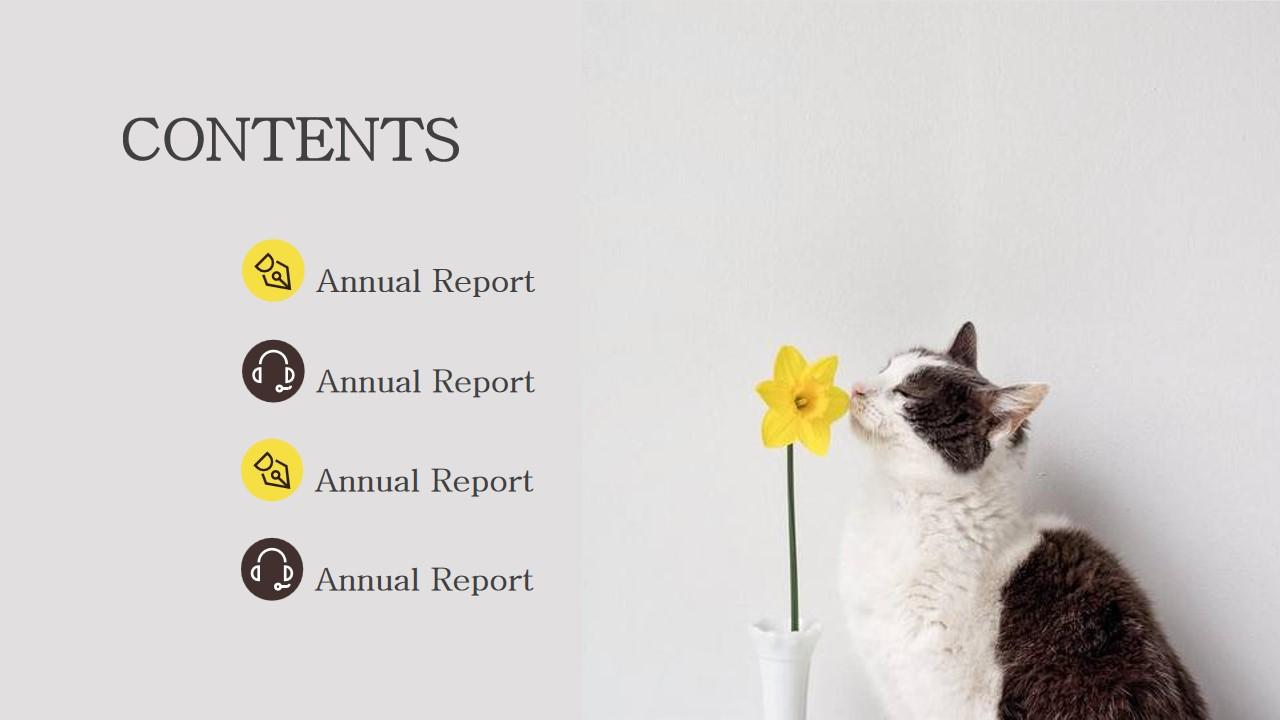 annual report contents宠物行业云素材PPT模板1670395565207