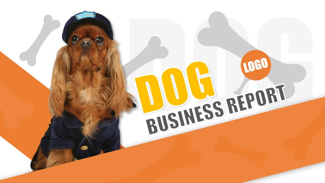 dog business report宠物行业云素材PPT模板1670402819595