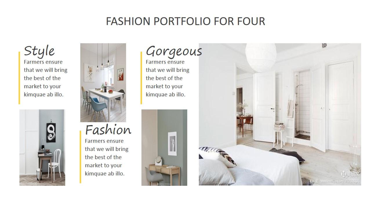 fashion portfolio style 家居装修室内设计云素材PPT模板1670428314369